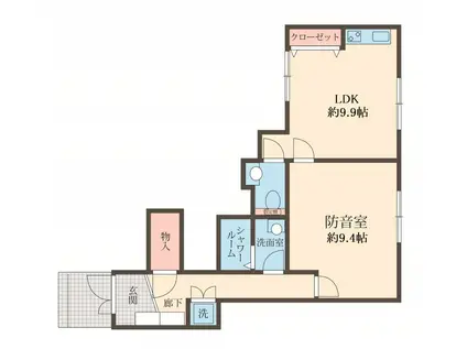 ベル レゾナンス(1LDK/1階)の間取り写真