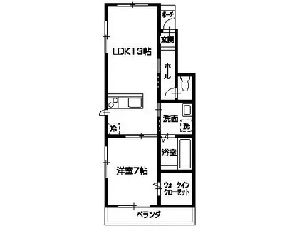 LIVESTYLEIIIB(1LDK/1階)の間取り写真