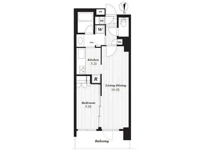 コスモポリス品川(1LDK/33階)の間取り写真
