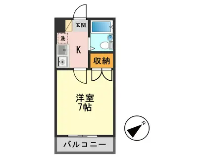 ベルメゾンツカダ(1K/3階)の間取り写真