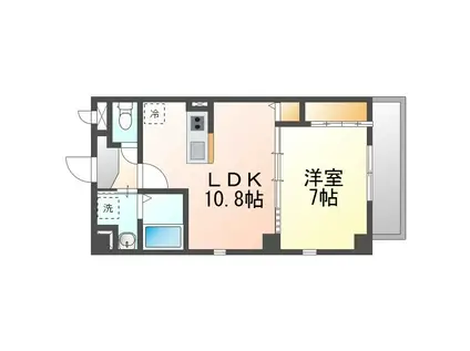 SAKURA RESIDENCE(1LDK/3階)の間取り写真