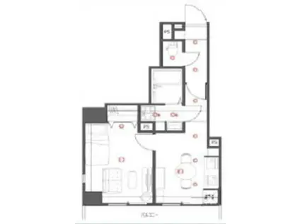 ライオンズマンション飯田橋駅前(1LDK/2階)の間取り写真