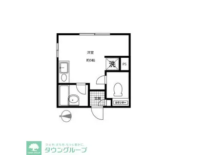 竹内ハイツ(ワンルーム/1階)の間取り写真