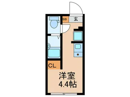 IVY SQUARE西早稲田(ワンルーム/4階)の間取り写真