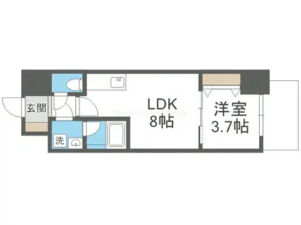 エスリードレジデンス大阪谷町ザ・マークス(1LDK/11階)の間取り写真