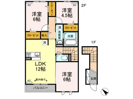 ボナール・メゾン(3LDK/2階)の間取り写真