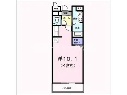 コートライブリーN II(1K/2階)の間取り写真