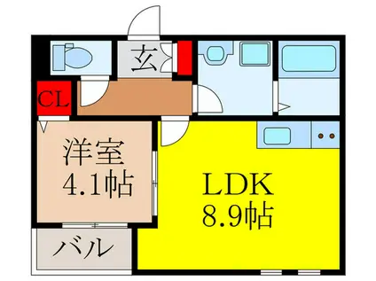RITZ COURT 池田(1LDK/1階)の間取り写真