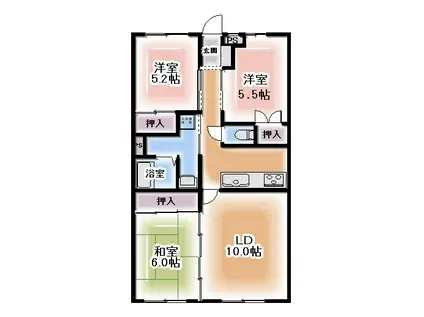 バルモアール(3LDK/2階)の間取り写真