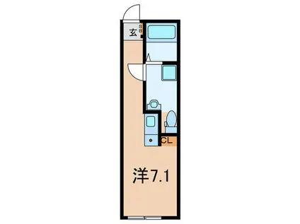 BACE栗田谷(ワンルーム/1階)の間取り写真
