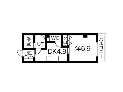 LA VERITEノムラ大喜新町(1DK/2階)の間取り写真