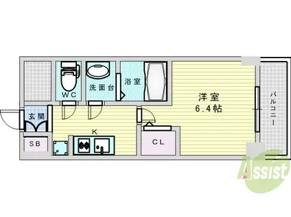 プレサンス新大阪ジェイズ(1K/4階)の間取り写真