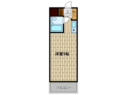 グランディアルネッサンス西神戸 角(ワンルーム/2階)の間取り写真