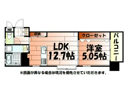 アイレックスII(1LDK/7階)の間取り写真