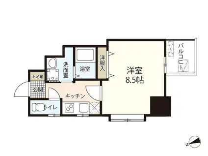 アーバンルーム平和大通(1K/7階)の間取り写真