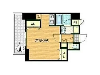 ドムス蒲生(1K/3階)の間取り写真