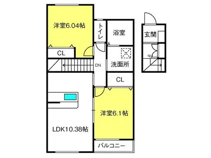 エムズシャトー(2LDK/2階)の間取り写真