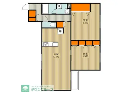 国分南1丁目メゾン(2LDK/2階)の間取り写真
