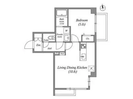 GMTENJIMBASHI(1LDK/6階)の間取り写真