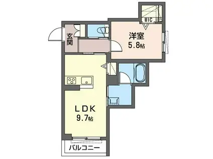 ST. COURT(1LDK/3階)の間取り写真