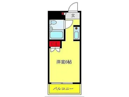 ヒ アニシオン・フローニュクレスト(ワンルーム/4階)の間取り写真