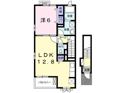 メゾン・ドリーム 本庄 II A(1LDK/2階)の間取り写真