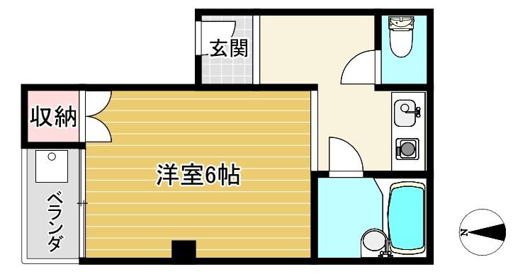 アーバンハウス北西(1K/4階)の間取り写真