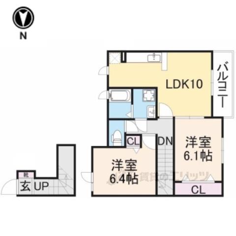 メゾンブリアン(2LDK/2階)の間取り写真