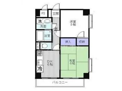 ビューステージ大山(2DK/8階)の間取り写真