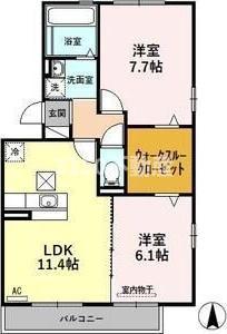 グレイスSE(2LDK/1階)の間取り写真