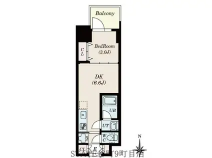 DIMUS北浜(1DK/5階)の間取り写真