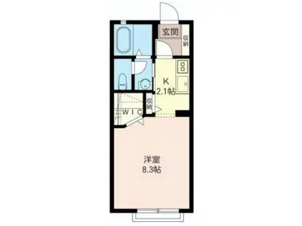 プリムローズ(1K/1階)の間取り写真