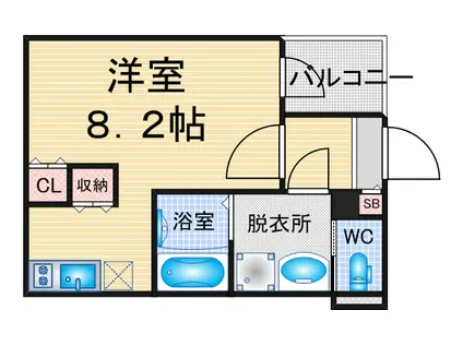ハーモニーテラス稲生町(1K/2階)の間取り写真