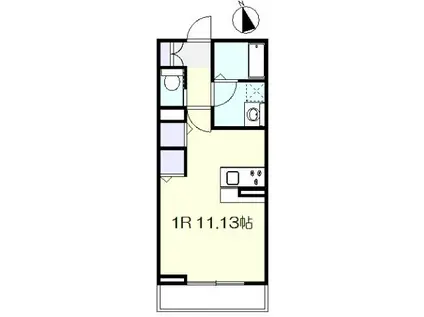 S・TIRA B(ワンルーム/3階)の間取り写真