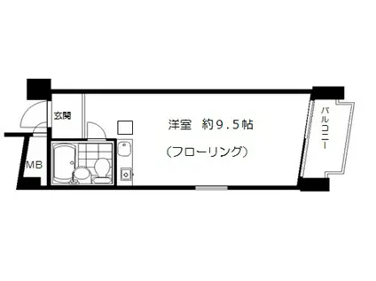 中銀六本木マンシオン(ワンルーム/4階)の間取り写真