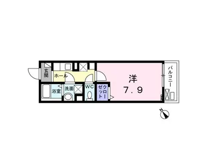 メゾン ド ルナロッサ(1K/2階)の間取り写真