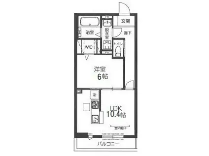 ディアコートうれし野(1LDK/1階)の間取り写真
