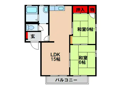 コンフォートハウス(2LDK/2階)の間取り写真