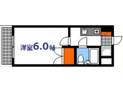 メゾン・ド・ヴェルティ(1K/2階)の間取り写真