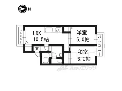 セジュール桂幸(2LDK/1階)の間取り写真
