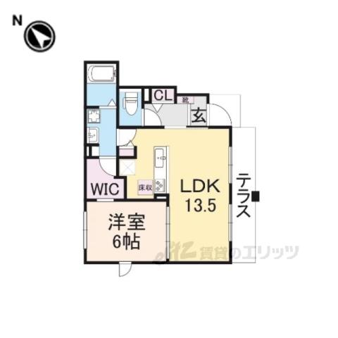 パインオーク Ⅳ(1LDK/1階)の間取り写真