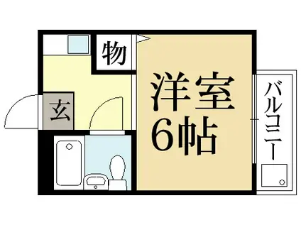 ラ・メール(1K/2階)の間取り写真