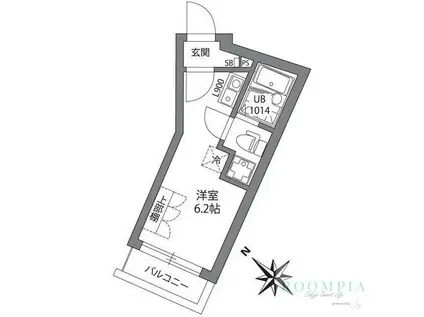 ジェムストーン目黒南(ワンルーム/2階)の間取り写真