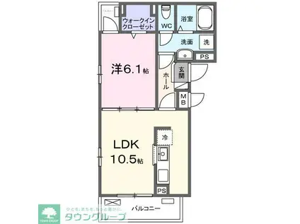 エステートピア八潮(1LDK/2階)の間取り写真