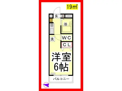 ファーストシティ六会(ワンルーム/3階)の間取り写真