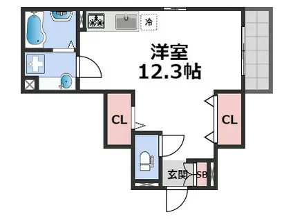 マルベリーガーデン(ワンルーム/2階)の間取り写真