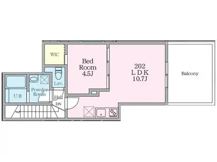 ミハス中野II(1LDK/2階)の間取り写真