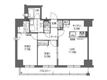 ル・ノール桑園公園(2LDK/4階)の間取り写真