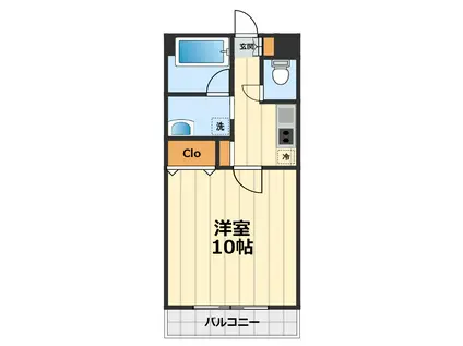 ケンブリッジアサカ(1K/2階)の間取り写真