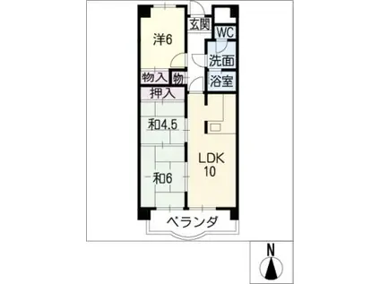 メゾンエイワ(3LDK/4階)の間取り写真